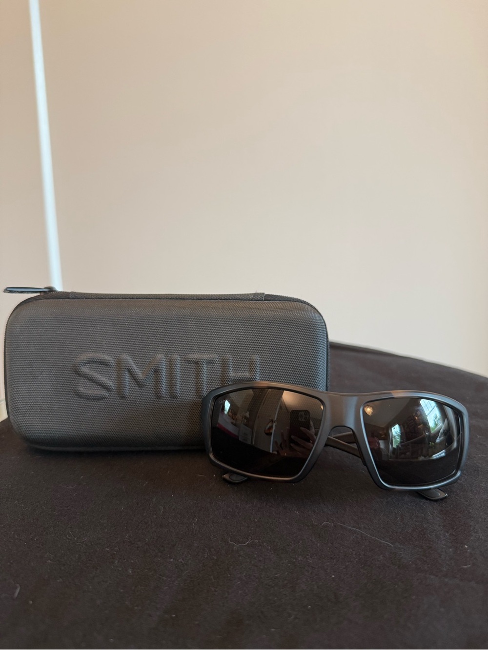 SMITH Black Sunglasses with Dark Lenses and Case